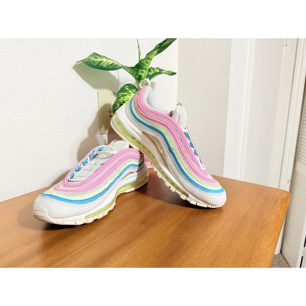 Nike Air Max 97 White Barely Volt Platinum Tint Women's Size 9.5 CW7017-1